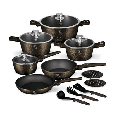 15 pcs cookware set Berlinger Haus BH8244 Black