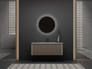 Luxury Wall-Mounted Bathroom Vanity Set with Sunshine LED Mirror