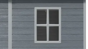 8x6 ft Resin Garden Storage Shed with Lockable Doors, Window & Metal Foundation – Dark Grey & White — view 10 of 13