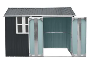 10x6 ft Steel Garden Shed with Window, Vents & Lockable Doors – Anthracite Grey — view 5 of 6