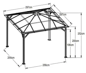 10x10 ft Aluminum Patio Gazebo with Polycarbonate Roof — view 8 of 8