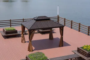 3x3.65M Double-Top Luxury Aluminum Gazebo with Mosquito Net – All-Season Outdoor Pavilion — view 2 of 10