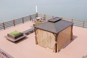 3x3.65M Double-Top Luxury Aluminum Gazebo with Mosquito Net – All-Season Outdoor Pavilion — view 7 of 10