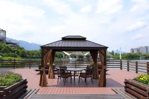 3x3.65M Double-Top Luxury Aluminum Gazebo with Mosquito Net – All-Season Outdoor Pavilion — view 9 of 10