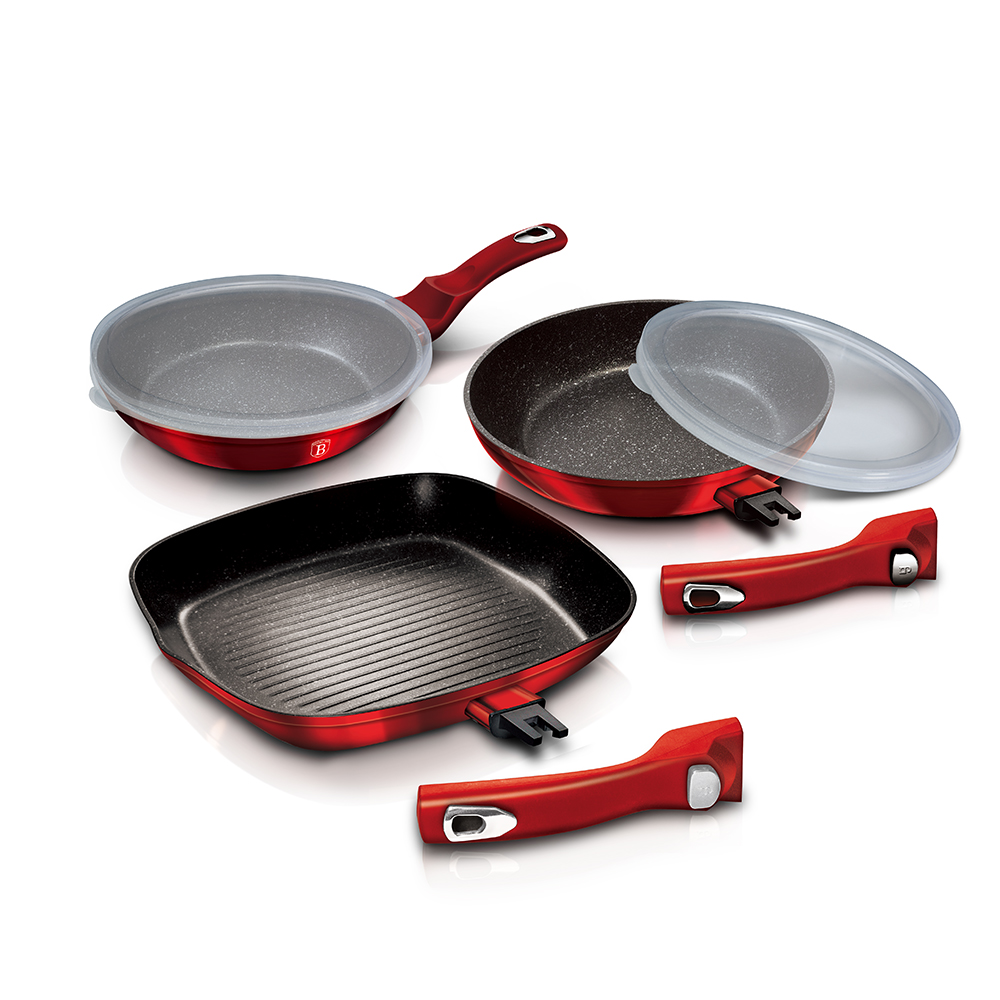 3-Piece Frying Pan Set Berlinger Haus BH/6796 Burgundy Collection