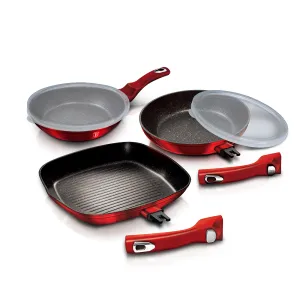 3-Piece Frying Pan Set Berlinger Haus BH/6796 Burgundy Collection