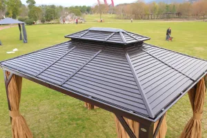 3x3M Double-Top Luxury Aluminum Gazebo with Mosquito Net – Premium Outdoor Shelter — view 4 of 7