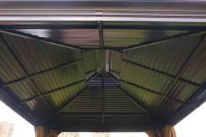 3x3M Double-Top Luxury Aluminum Gazebo with Mosquito Net – Premium Outdoor Shelter — view 5 of 7