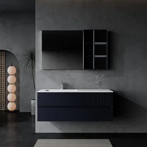 Frosted Gray Horizon Floating Bathroom Vanity Set