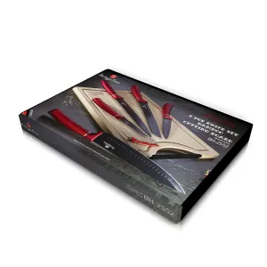 Knife Set & Bamboo Cutting Board BH/2552 Burgundy Collection — view 2 of 2