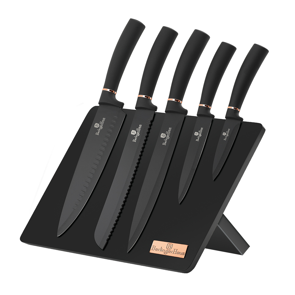 6Piece Knife Set Berlinger Haus BH2407 Black Rose Collection
