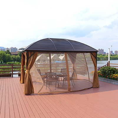 3x4M Luxury Aluminum Gazebo with Mosquito Net – Modern Outdoor Pavilion for Patios & Gardens