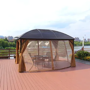 3x4M Luxury Aluminum Gazebo with Mosquito Net – Modern Outdoor Pavilion for Patios & Gardens