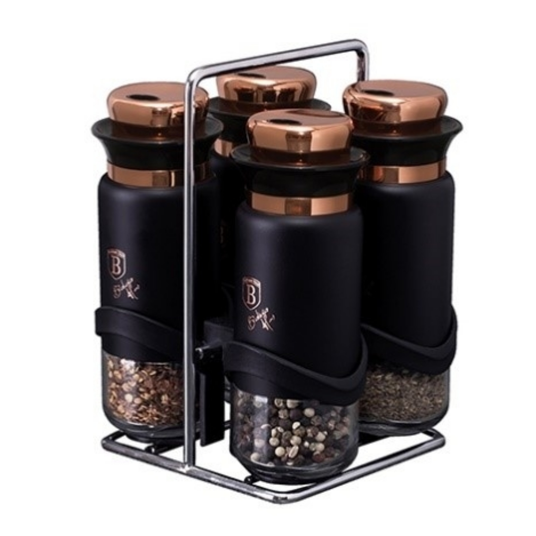 5-Piece Spice Jars Berlinger Haus BH/1999 Black Rose