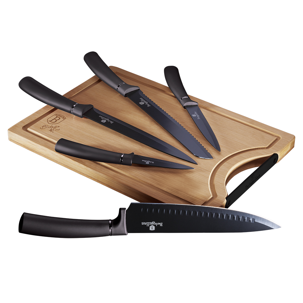 Knife Set & Bamboo Cutting Board Berlinger Haus 2567 Carbon
