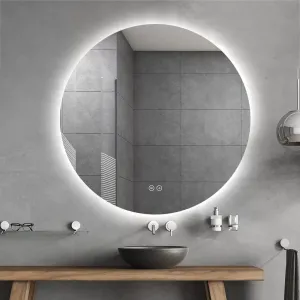 Sunshine Pattern Round LED Mirror – 800mm