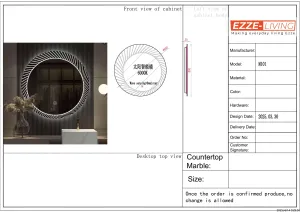 Sunshine Pattern Round LED Mirror – 800mm — view 3 of 3