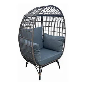 Luxe Egg Chair | Outdoor Patio Lounge Chair | Wicker Rattan with Cushions