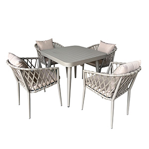 Prima 5-Piece Aluminium Outdoor Dining Set – Premium Grey Finish