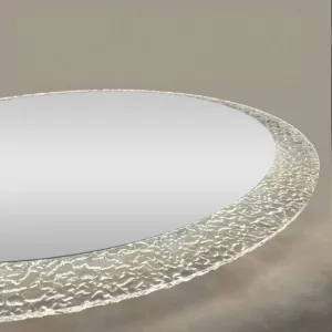 Oval LED Bathroom Mirror with Stone Pattern Acrylic Frame 500×1100mm — view 3 of 4
