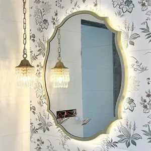 Decorative LED Bathroom Mirror with Metal Frame 672×1100mm