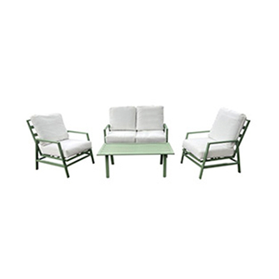 Gardina - 4pcs Outdoor Sofa Set in Green Steel Frame