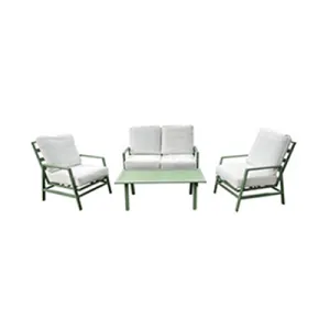 Gardina - 4pcs Outdoor Sofa Set in Green Steel Frame