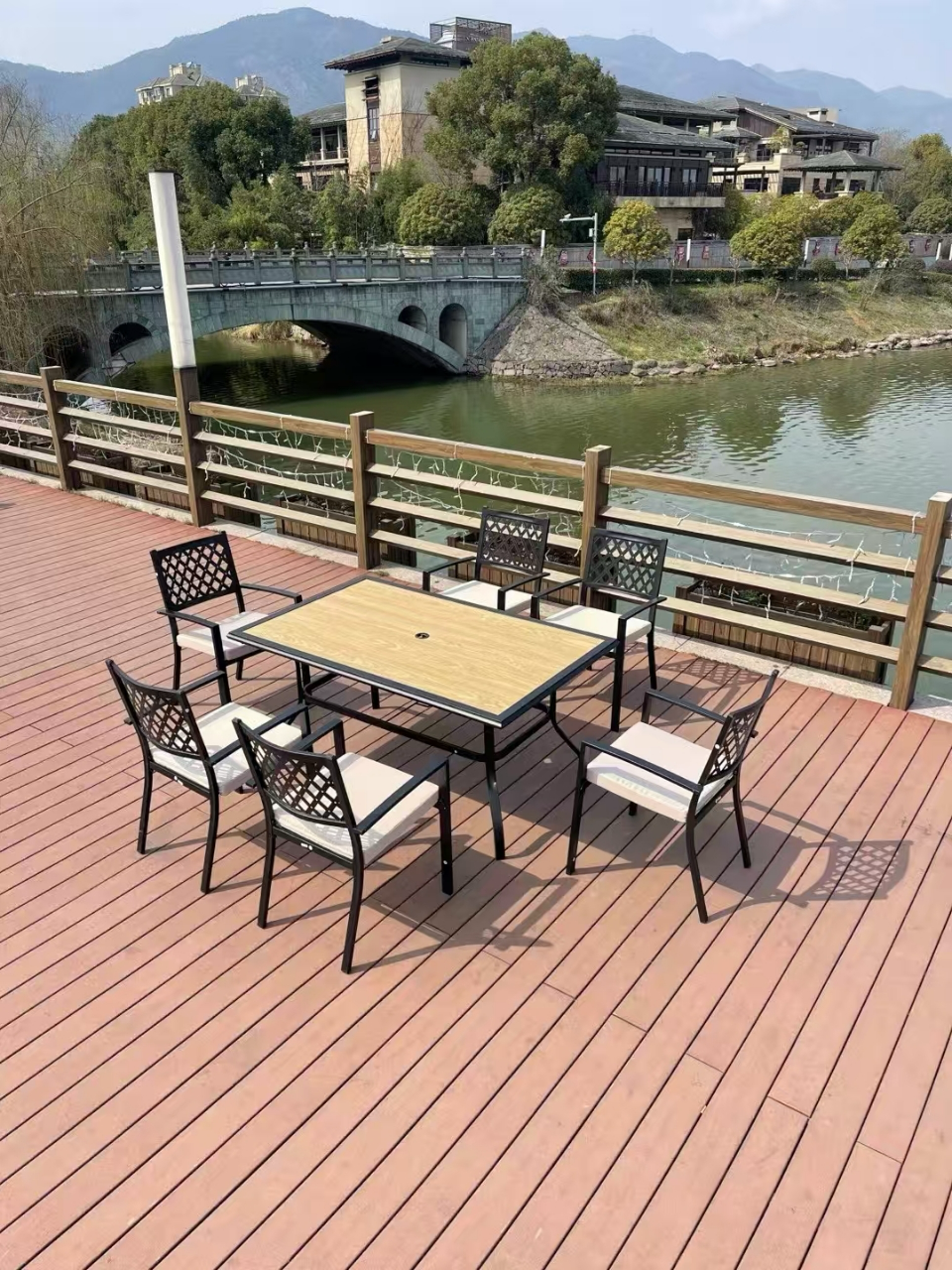 Ballin - 7-Piece Outdoor Dining Set | Steel Frame in Black