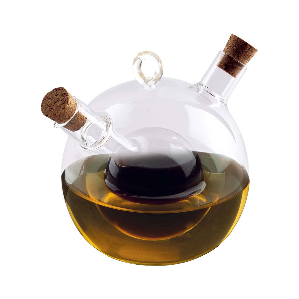 Double glass oil bottle