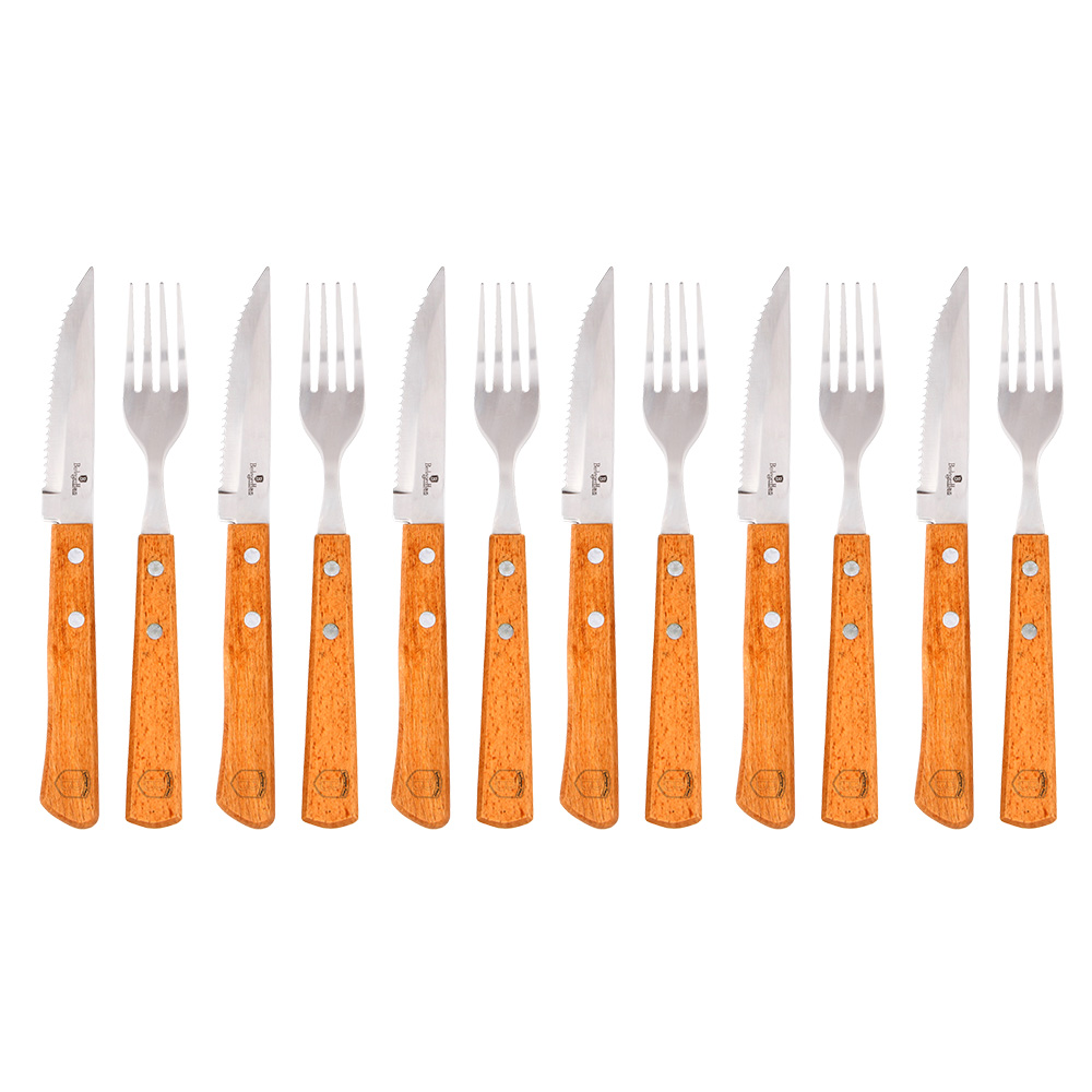 12 pcs steak knife set with wood handle