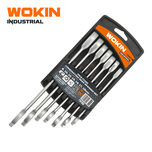7PCS FIXED HEAD COMBINATION RATCHET SPANNER SET
