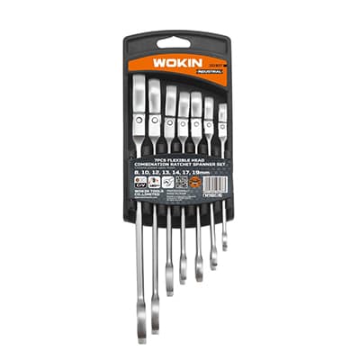 7PCS FLEXIBLE HEAD COMBINATION RATCHET SPANNER SET