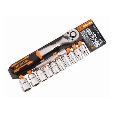 12PCS 1/2" RATCHET HANDLE WITH SOCKETS SET (INDUSTRIAL)