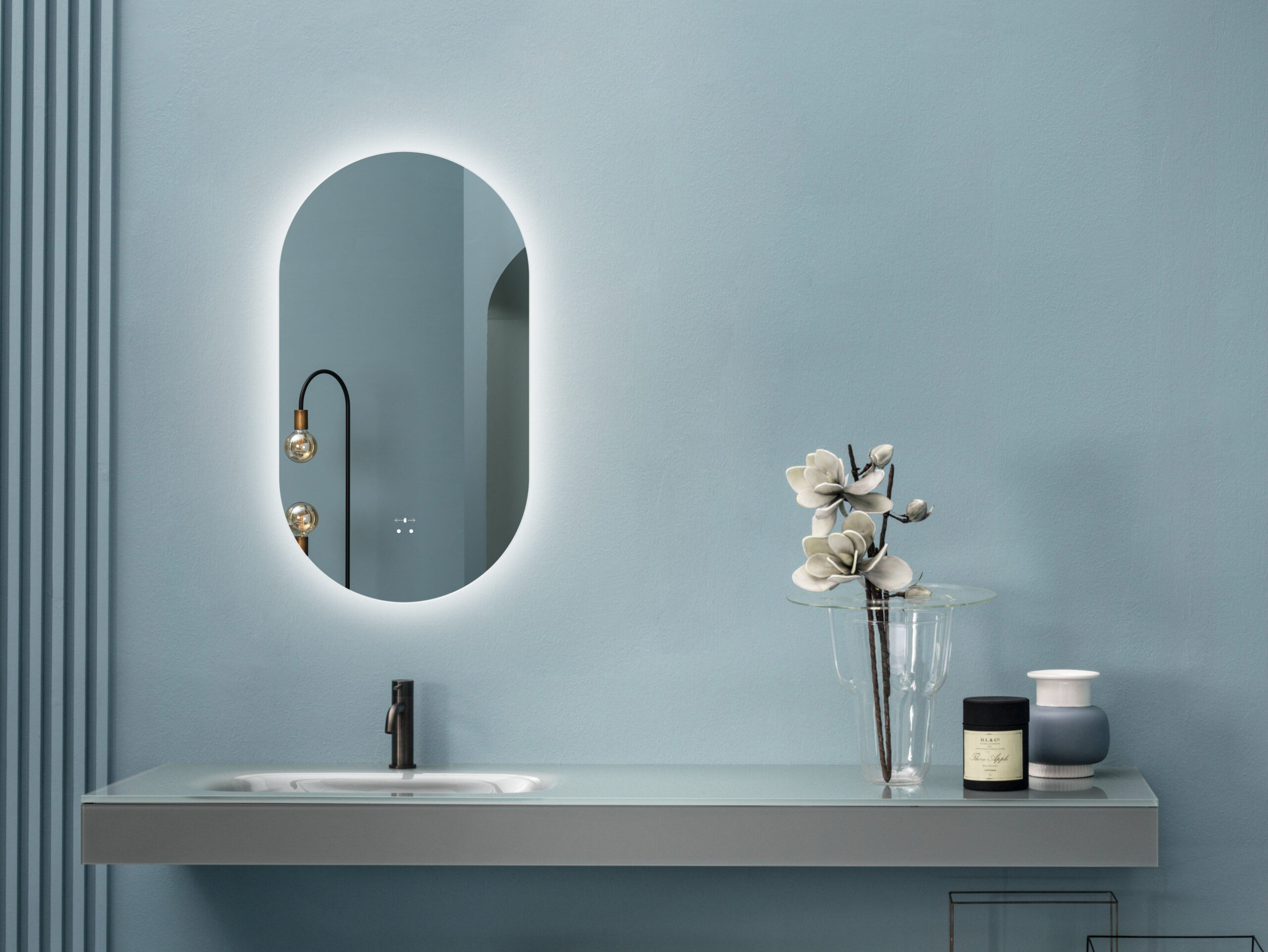 Frameless LED Bathroom Mirror with Backlight, Anti-Fog, Sensor Touch