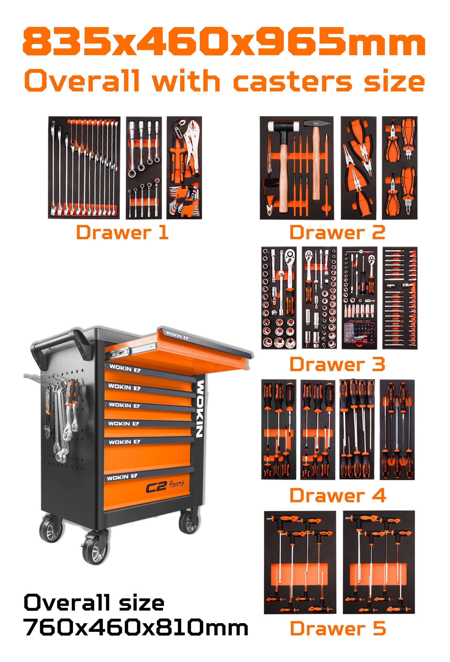 269PCS ROLLER CABINET TOOLS SET