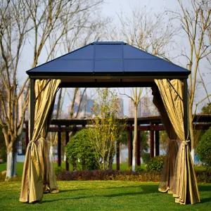 3x4M Premium Aluminum Garden Gazebo with Mosquito Net & Sunlight Roof – Elegant Outdoor Shelter
