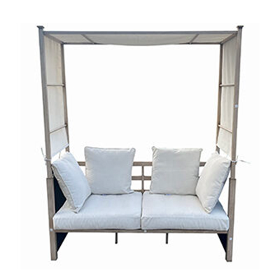 Hawai - Outdoor Day Bed with Canopy in Brown Steel Frame