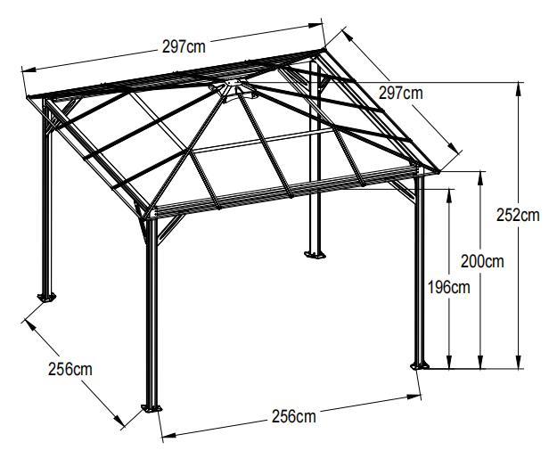 10x10 ft Aluminum Patio Gazebo with Polycarbonate Roof - Image 8