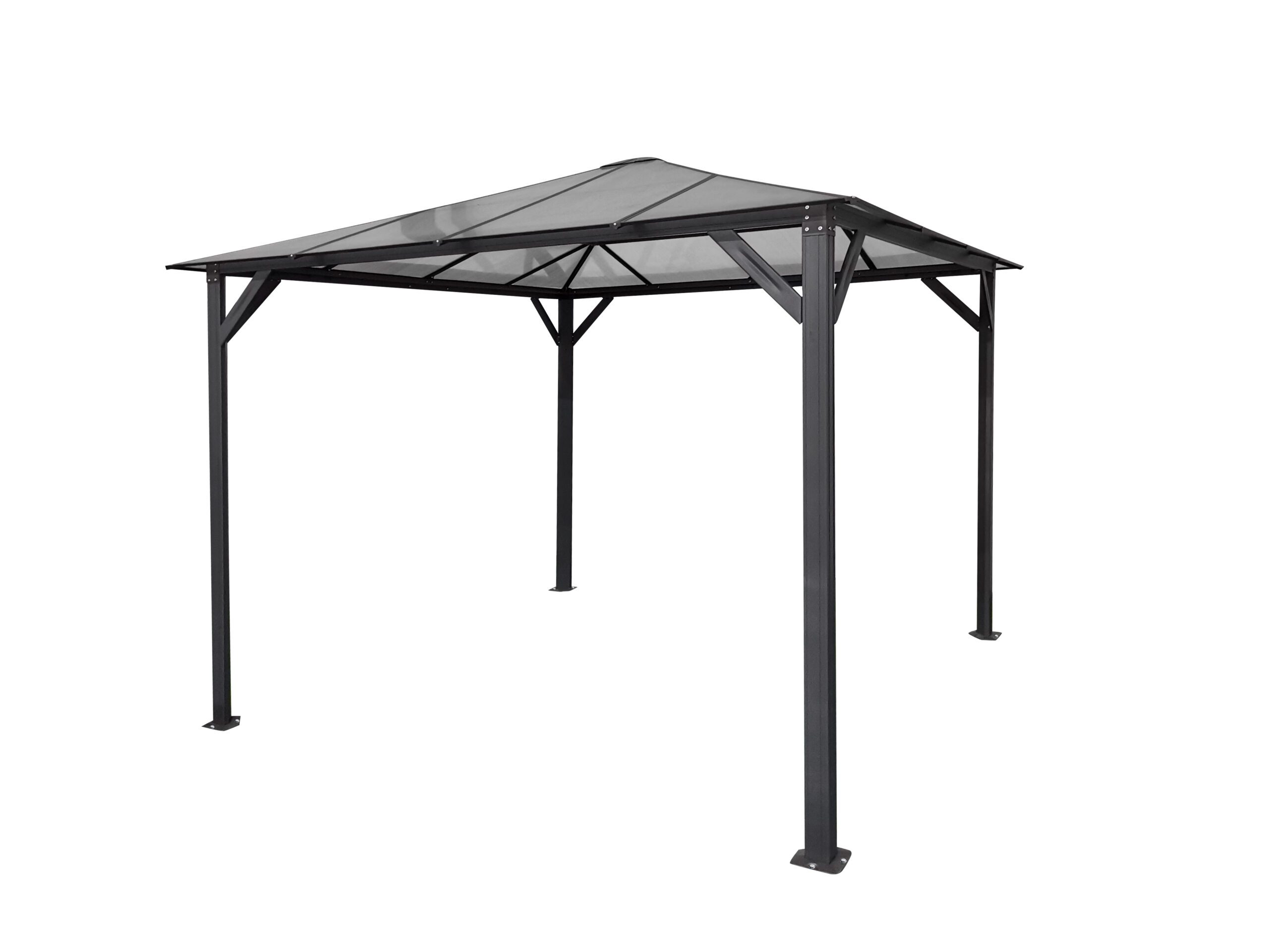 10x10 ft Aluminum Patio Gazebo with Polycarbonate Roof - Image 3
