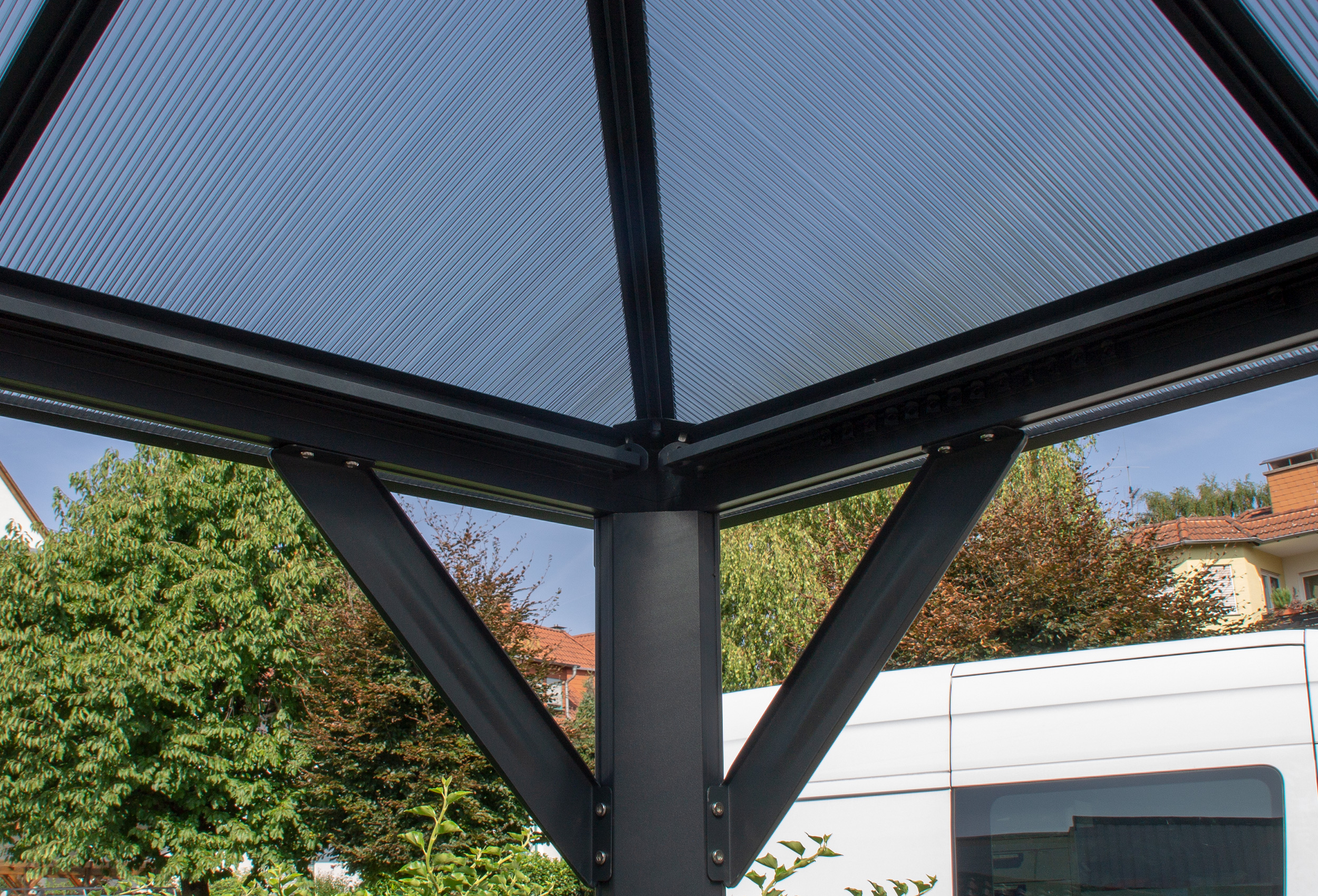 10x10 ft Aluminum Patio Gazebo with Polycarbonate Roof - Image 4