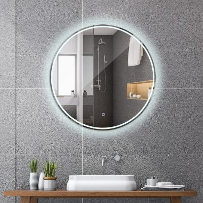 Round Backlit LED Bathroom Mirror Modern Minimalist Design-900mm