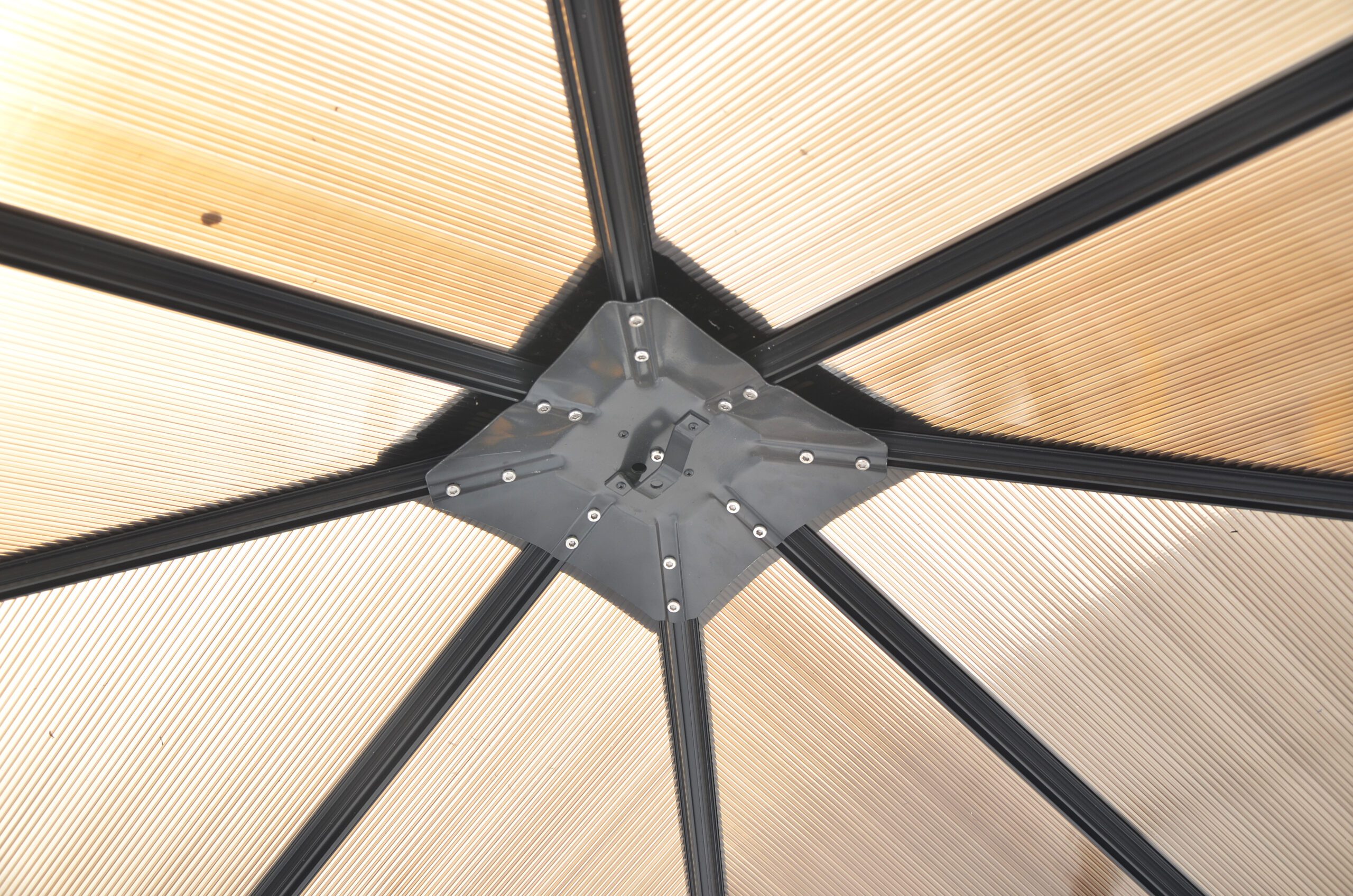 10x10 ft Aluminum Patio Gazebo with Polycarbonate Roof - Image 7