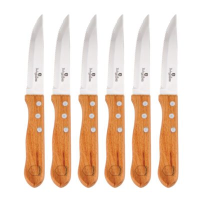 6 pcs steak knife set with wood handle