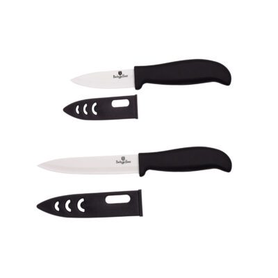 2 pcs ceramic (porcelain) knife set with blade guard