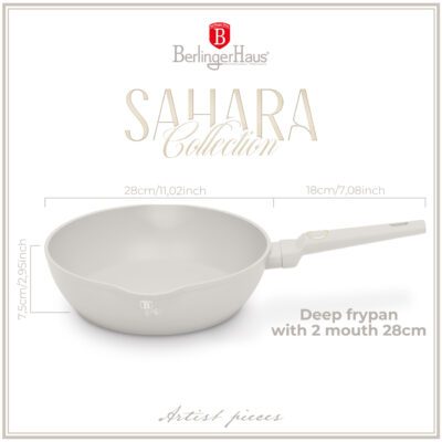 Deep frypan with 2 mouth, 28 cm