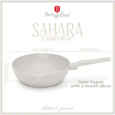 Deep frypan with 2 mouth, 28 cm